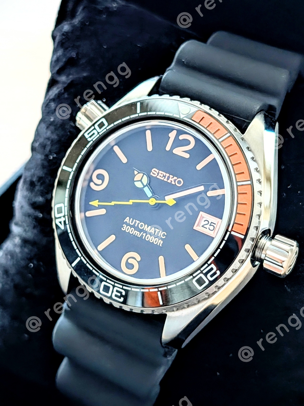 41mm Titanium Seiko Automatic Dive Mod Watch Sapphire 24jewels